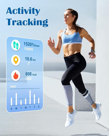 RUIMEN Smart Watches for Women Men (Answer/Make Calls) Compatible with iPhone/Android Phones, 1.85" HD Screen Fitness Tracker Heart Rate Monitor 100+ Sports Tracker Watch Waterproof (Blue)