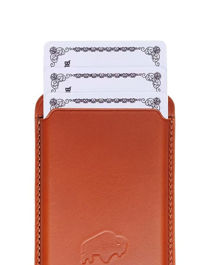 BLACKBROOK Leather Wallet for MagSafe, Duke Slim Full Grain Leather Card Holder, Holds up to 3 Cards, RFID Protection & Easy Access