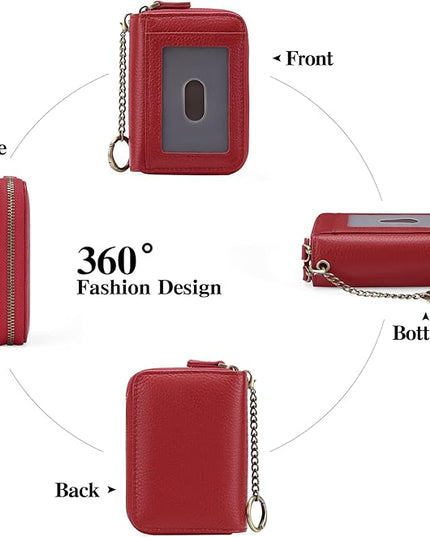 GOIACII Small Genuine Leather Wallet for Women, RFID Blocking Credit Card Holder Wallet