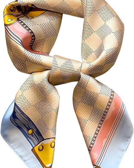 100% Mulberry Silk Scarf for Women Hair Lightweight Square Neckerchief Wrap For Head Scarves 21"