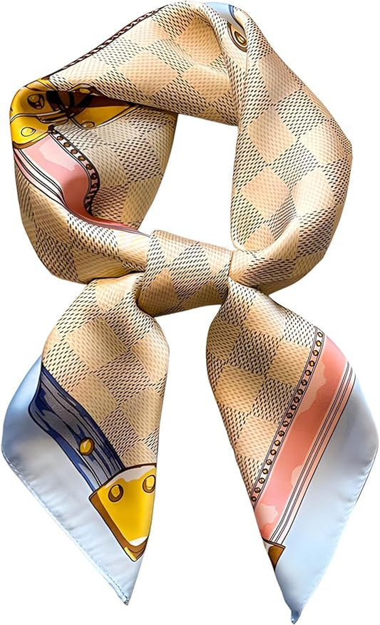 100% Mulberry Silk Scarf for Women Hair Lightweight Square Neckerchief Wrap For Head Scarves 21"