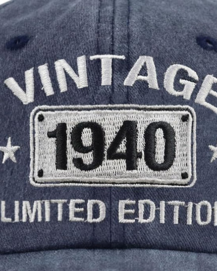 Vintage 1944 1943 1942 1941 1940 1939 1938 1937 1936 1935 Limited Edition Adjustable Embroidered Baseball Cap