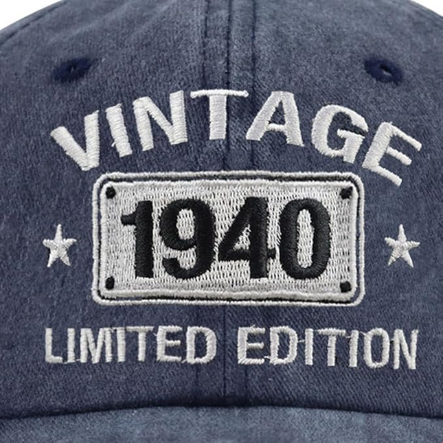 Vintage 1944 1943 1942 1941 1940 1939 1938 1937 1936 1935 Limited Edition Adjustable Embroidered Baseball Cap