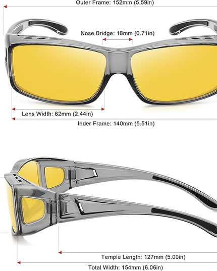 MEETSUN Fit Over Glasses Sunglasses for Men Women,Wrap Around Sunglasses Polarized UV400 Protection