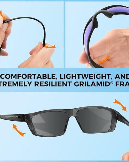 KastKing Huzzah Polarized Sport Sunglasses for Men and Women, Ideal for Driving Fishing Cycling and Running,UV Protection