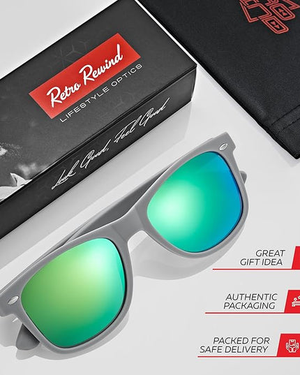 Retro Rewind Polarized Sunglasses for Men and Women - UV Protection Classic Sun Glasses