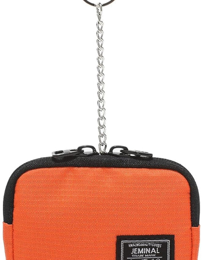 JEMINAL Lanyard Travel Little Coin Purse Pouch Fit for Men & Women & Boys & Girl: Change & Cards & Cash Dual Zip Travel Wallet with Keychain - Men's Detachable Nylon Essentials Change Pouch Purse