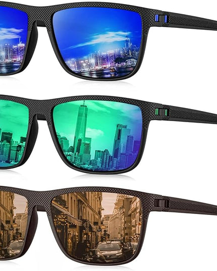 KALIYADI Polarized Sunglasses for Men, Lightweight Sun Glasses with UV Protection for Driving Fishing Golf