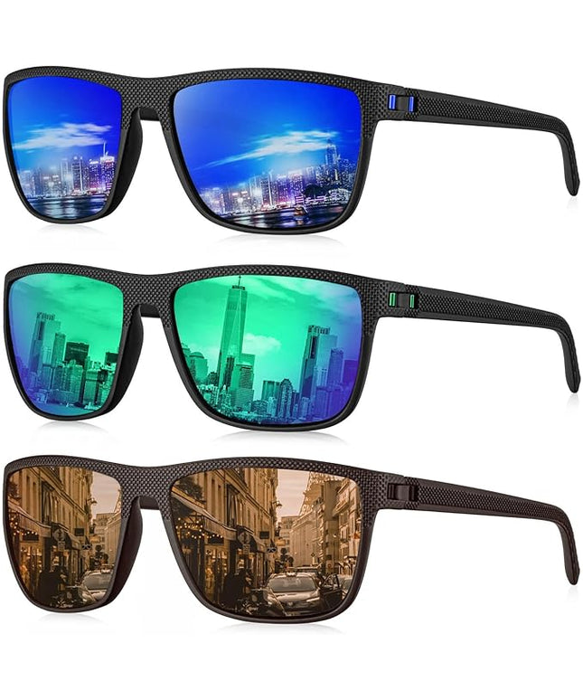KALIYADI Polarized Sunglasses for Men, Lightweight Sun Glasses with UV Protection for Driving Fishing Golf