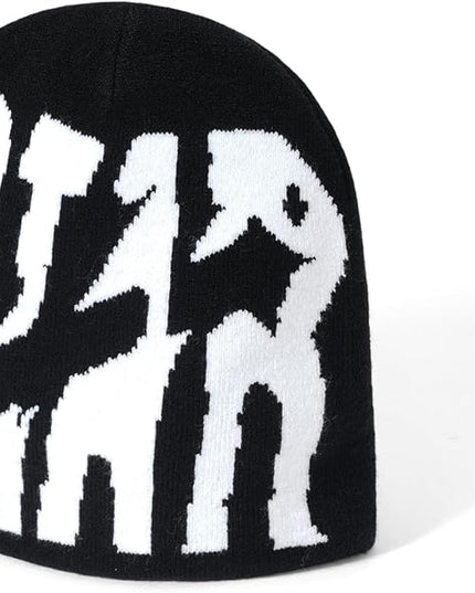 Y2K Beanie for Men Women Knitted Hat Winter Cap Star Design Warm Casual Skullies Cold Weather Knit Outdoor