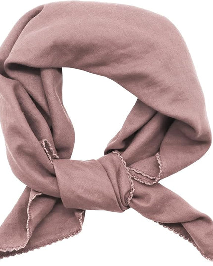 27" Cotton Hair Bandana for Women, Ladies Solid Color Neck Scarf Women's Square Scarves for Beach Dating Leisure
