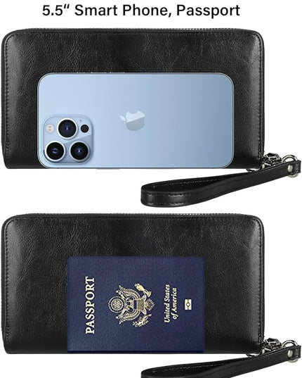 Lavemi Small Compact Women Wallet RFID Blocking Genuine Leather Bifold Purse with ID Windows