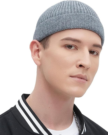 Fisherman Beanie Hats for Men Women,Wool Knit Trawler Skull Cap,Watch Cap,Spring Fall Winter Warm Short Hats