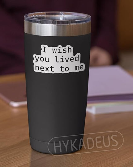 (3Pcs) Long Distance Friendship Sticker, I Wish You Lived Next to Me Vinyl Sticker Decals Thinking of You Gift for Best Friend, Sisters, Besties, Unique Friendship, Laptop, Water Bottle, 3" x 1.6 "