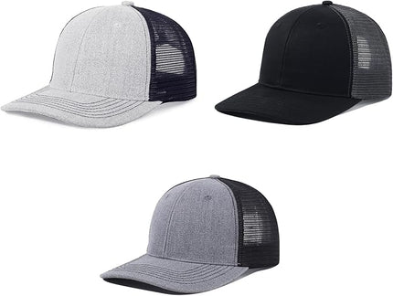 kozinu Unisex Trucker Hats Blank Mesh Snapback Hats Sport Plain Baseball Caps Adjustable Fitted Hat