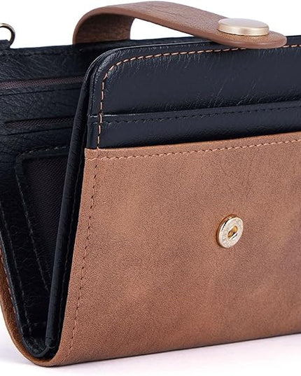 POIUGOYA Slim Wallet for Women,RFID Blocking Bifold Credit Card Holder with Zipper Coin Pocket,ID Window,Keychain