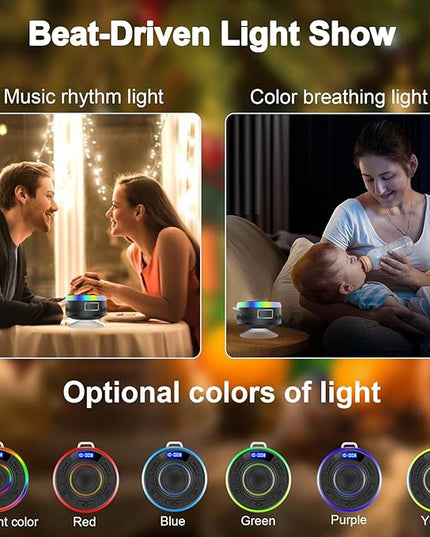 Shower Bluetooth Speaker IPX7 Waterproof, Portable Bluetooth Speakers with Suction Cup and Time Display, Crystal Sound&Bass LED Light 1100mAh, Wireless Shower Speaker for Outdoor/Kayak/ Gifts/Beach
