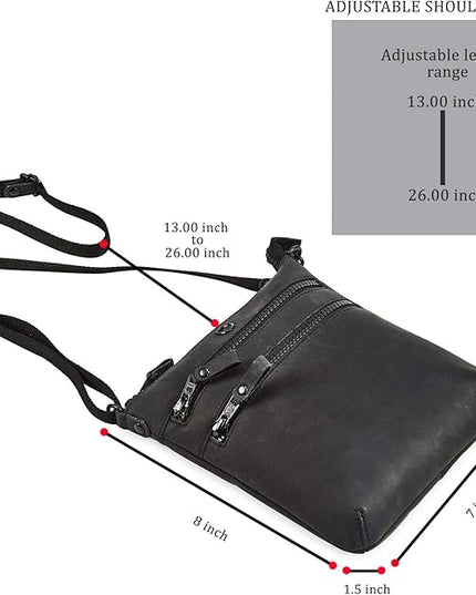 Crossbody Sling Bag for Women Small Real Leather Purse Vintage Travel Crossover Shoulder Bag Handmade
