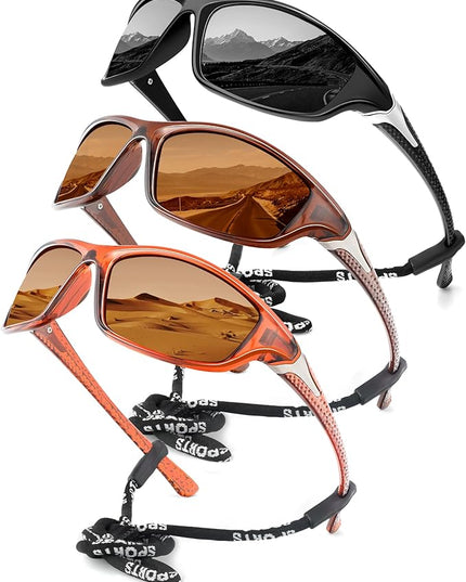 KALIYADI 4 Pack Polarized Sunglasses-Men Sports Sun-glasses: Mens Sunglasses UV Protection for Fishing Driving Cycling