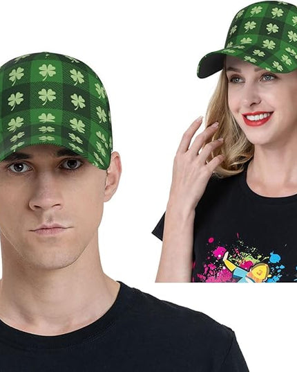 St. Patrick's Day Baseball Cap, Irish Green Clover Trucker Hat for Men Women, Fashion Adjustable Sun Visor Dad Hat
