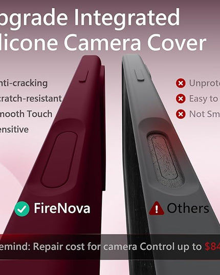 FireNova Magnetic for iPhone 17 Pro Max Case, Compatible with MagSafe, [Integrated Silicone Camera Control Button] [Camera Protection] Anti-Scratch Microfiber Lining Phone Case, 6.9", Plum