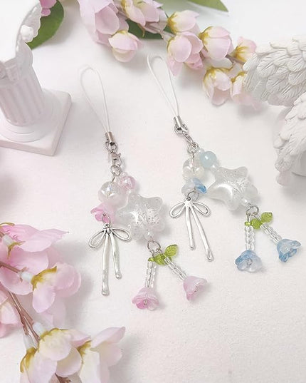 1-4PCS Cute Phone Charms Aesthetic Y2K Cell Phone Charms Strap Pink Strawberry Butterfly Star PhoneCharm Y2K Accessories for Bag Keychain Airpods Camera Pendants Decor