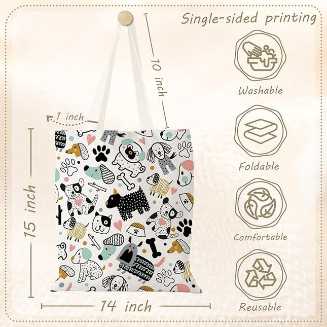 Aesthetic Canvas Tote Bag with Zipper Pockets & Snaps for Women,Reusable Shopping Grocery Bags Gifts -Work, Gym