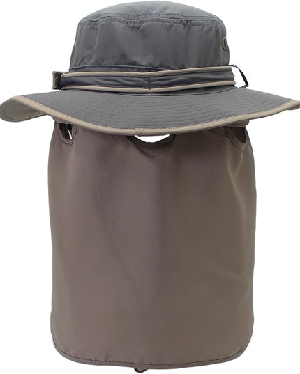 Home Prefer UPF50 Mens Sun Hat with Neck Flap Quick Dry UV Protection Cap Womens Wide Brim Fishing Hat Neck Flap Beach Garden