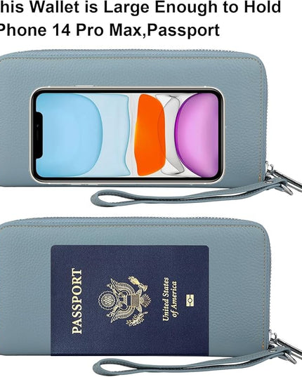 Lavemi Small Compact Women Wallet RFID Blocking Genuine Leather Bifold Purse with ID Windows
