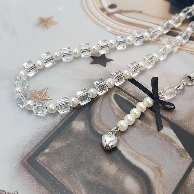 2 Pack Phone Charms, Cute Aesthetic Beaded PhoneCharm Strap Phone Lanyard String PhoneChain Accessories for Bag Keychain Airpods Camera Pendants