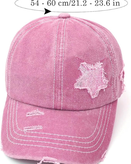 YeeHeen Ponytail Baseball Cap for Women High Messy Bun Caps Washed Cotton Hats