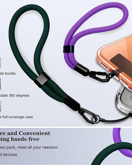 Phone Lanyard, 2 Pack Adjustable Cell Phone Lanyard Hand Phone Wrist Strap with Tether Tabs for Smartphones