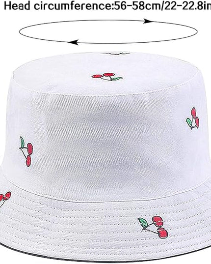 XYIYI Cute Bucket Hat Beach Fisherman Hats for Women, Reversible Double-Side-Wear