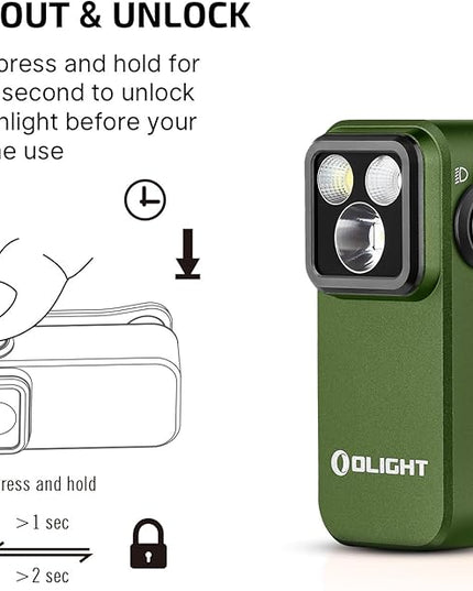 OLIGHT Oclip Pro EDC Flashlight Clip-on Light, Rechargeable 500 Lumens with Three Lighting Solutions Type-C Charging, Magnetic Flash Lights for Signaling, Cycling, Outdoor or Indoor Use(OD Green)