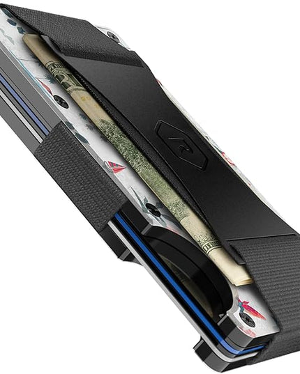 Ridge Wallet for Men - Slim Minimalist Compact Wallet and Card Holder, RFID Protected Front Pocket Wallets for Men with Integrated Cash Strap (Aloha)