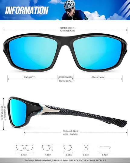 KALIYADI 4 Pack Polarized Sunglasses-Men Sports Sun-glasses: Mens Sunglasses UV Protection for Fishing Driving Cycling