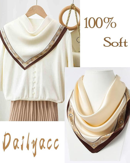 Dailyacc Hair Bandanas Scarf For Women Lightweight Fashion Neck Silk Satin Head Scarves For Sleeping Handbags Scarf