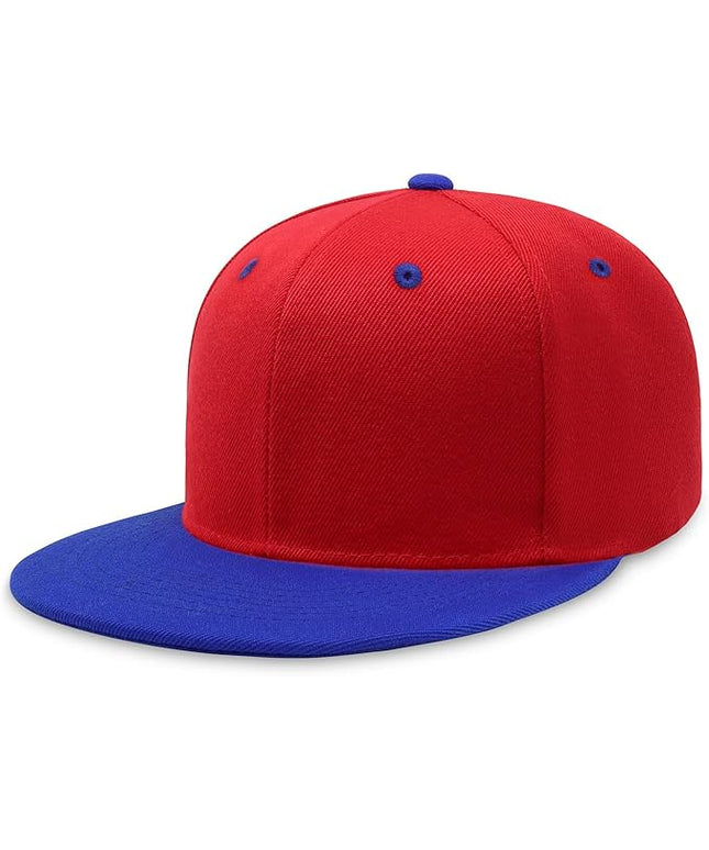 CHOK.LIDS Flat Bill Visor Classic Snapback Hat Blank Adjustable Brim High Top End Trendy Color Style Plain Tone Baseball Cap