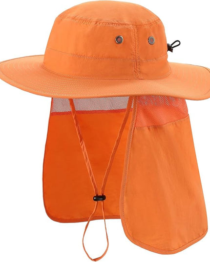 Home Prefer UPF50 Mens Sun Hat with Neck Flap Quick Dry UV Protection Cap Womens Wide Brim Fishing Hat Neck Flap Beach Garden