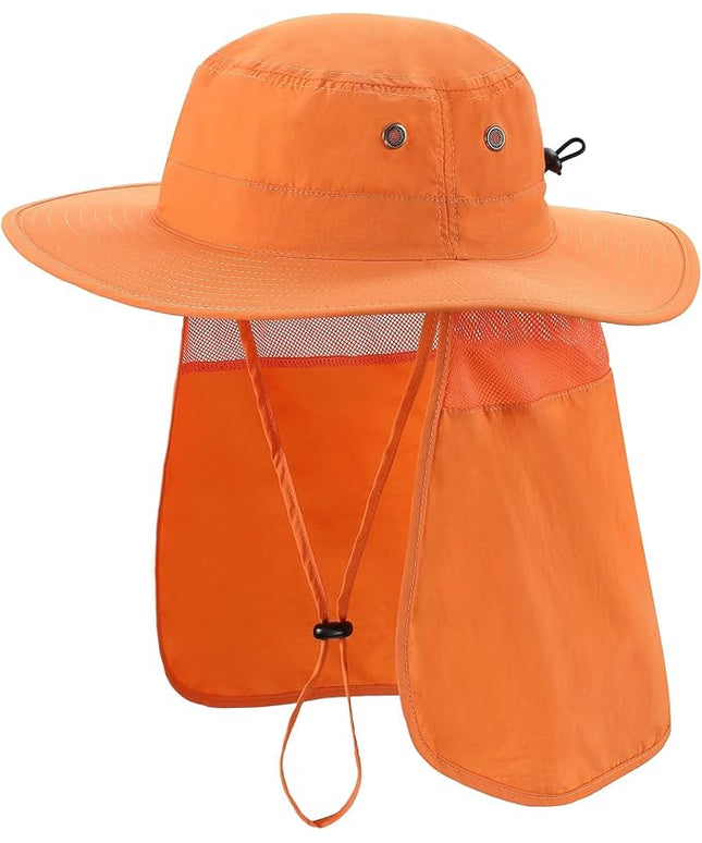 Home Prefer UPF50 Mens Sun Hat with Neck Flap Quick Dry UV Protection Cap Womens Wide Brim Fishing Hat Neck Flap Beach Garden