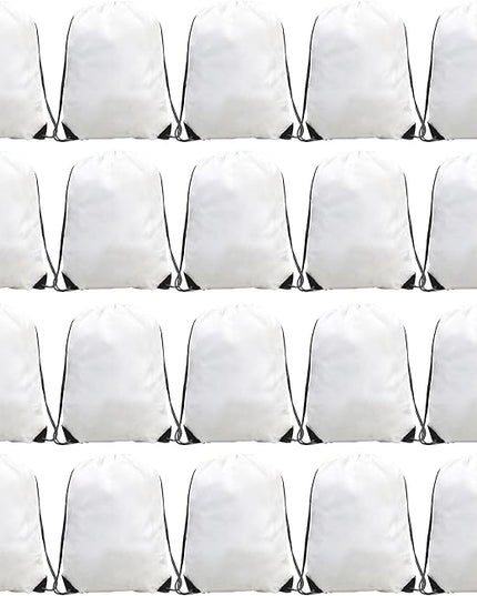 BeeGreen Drawstring Backpack Bags 20,30,50 Packs Reflective String Bags for Gym Sport Trip Cinch Sack DIY for Women Men