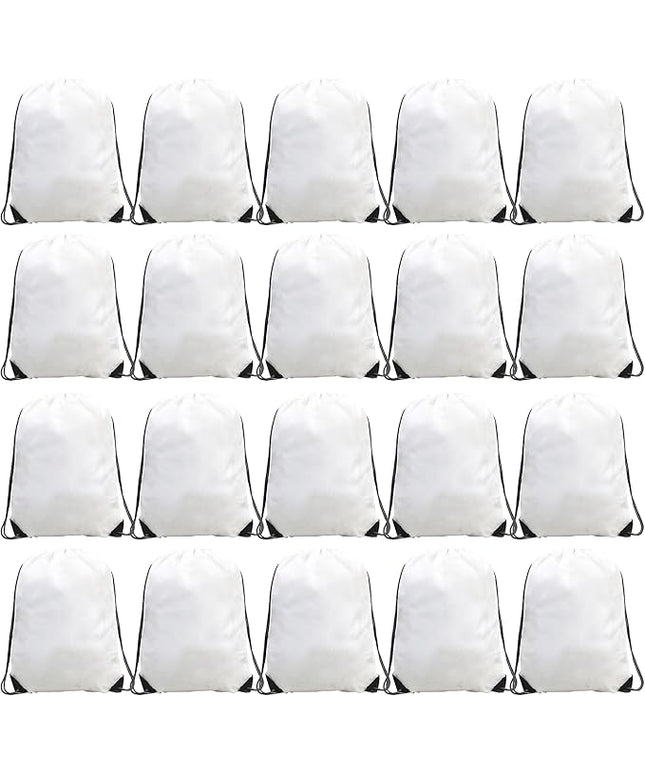 BeeGreen Drawstring Backpack Bags 20,30,50 Packs Reflective String Bags for Gym Sport Trip Cinch Sack DIY for Women Men