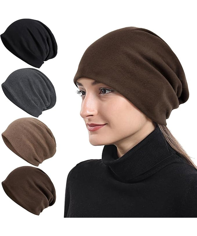 Senker Fashion Slouchy Beanie Hats for Women Men, Chemo Headwear Cotton Beanies Soft Lightweight Chemo Skull Cap Elastic