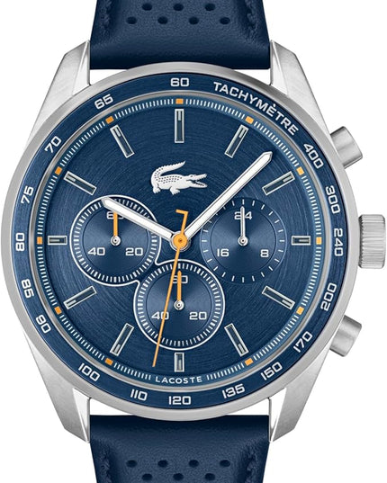 Lacoste Boston Men's Chronograph Watch - Classic Stainless Steel - Tachymeter - Water Resistant up to 5ATM/50 Meters - Modern Design for Him - 42mm