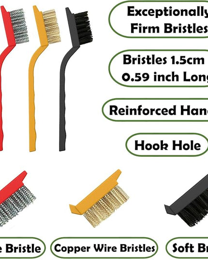Crevice Cleaning Brush Set, Multi-Purpose Hard Bristle Brushes for Deep Cleaning Kitchen, Bathroom, Grout, Sink, Cup, Teapot, Bottle, Blender, Corners, Tight Spaces & More