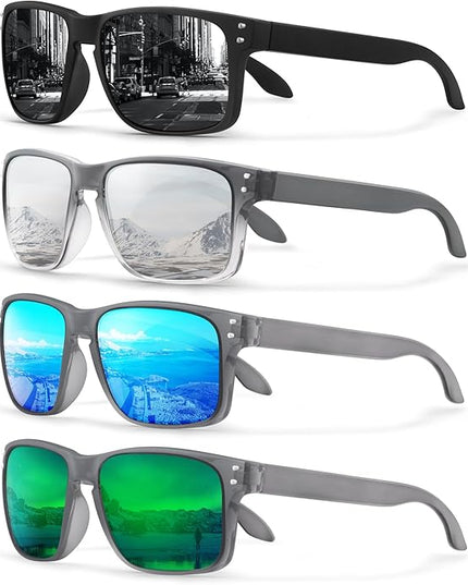 KUGUAOK Polarized Square Sunglasses For Men and Women Matte Finish Sun Glasses UV Protection Glasses