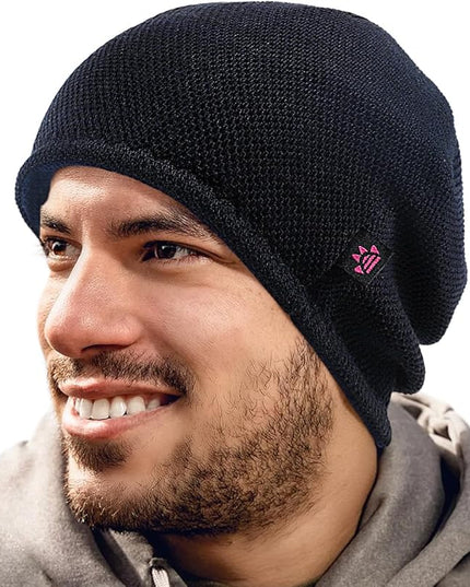 Lvaiz Mens Winter Beanie Hat Warm Fleece Lined Skull Cap for Men Reversible Women Windproof Watch Hat Knit Warm Unisex Beanie