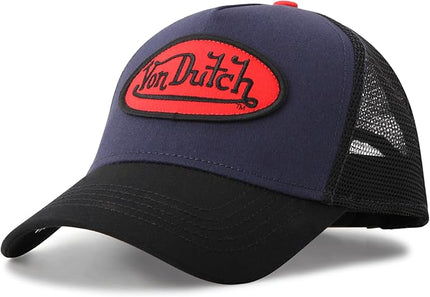 Von Dutch Unisex Trucker Hat - Curved Bill Mesh Back Retro Classic Adjustable Snapback Baseball Cap for Men and Women