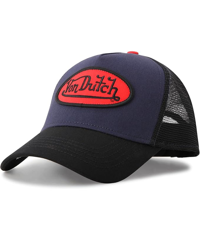 Von Dutch Unisex Trucker Hat - Curved Bill Mesh Back Retro Classic Adjustable Snapback Baseball Cap for Men and Women