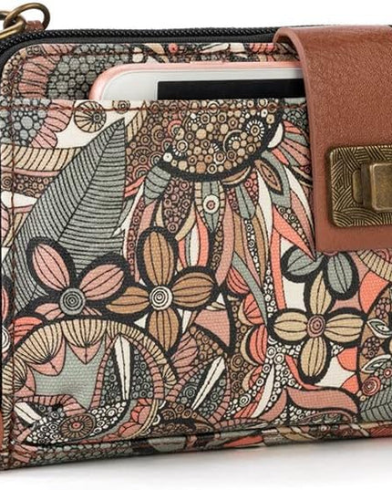Sakroots Artist Circle Smartphone Crossbody in Coated Canvas, Detachable Wristlet Strap